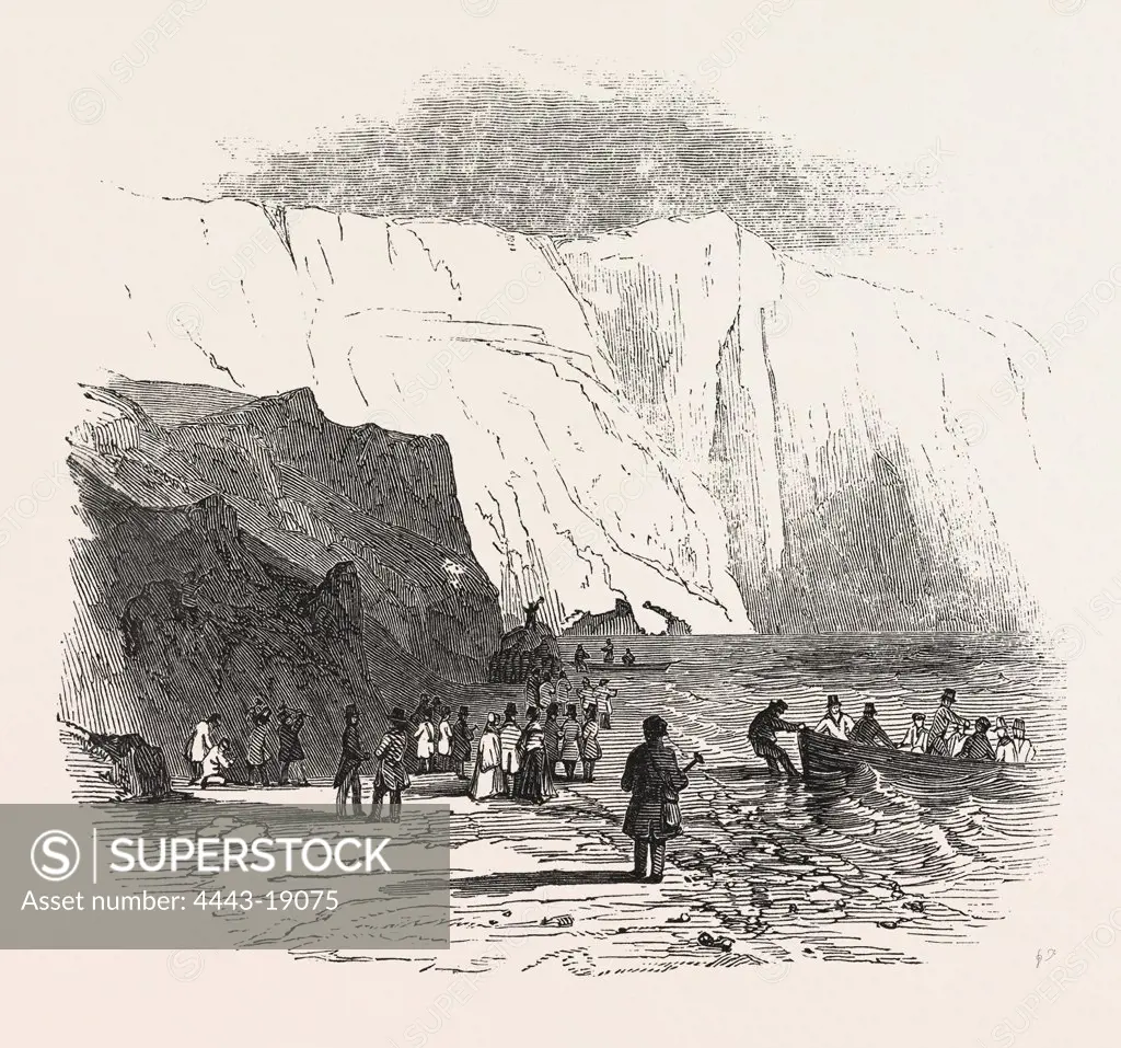 MEETING OF THE BRITISH ASSOCIATION AT SOUTHAMPTON: ALUM BAY, ISLE OF WIGHT, THE GEOLOGISTS LANDING, 1846
