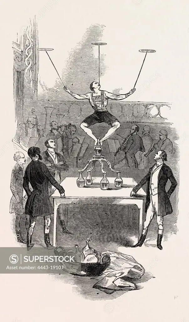 THE GREAT DUTCH EQUILIBRIST'S BOTTLE FEAT, AT ASTLEY'S, 1846