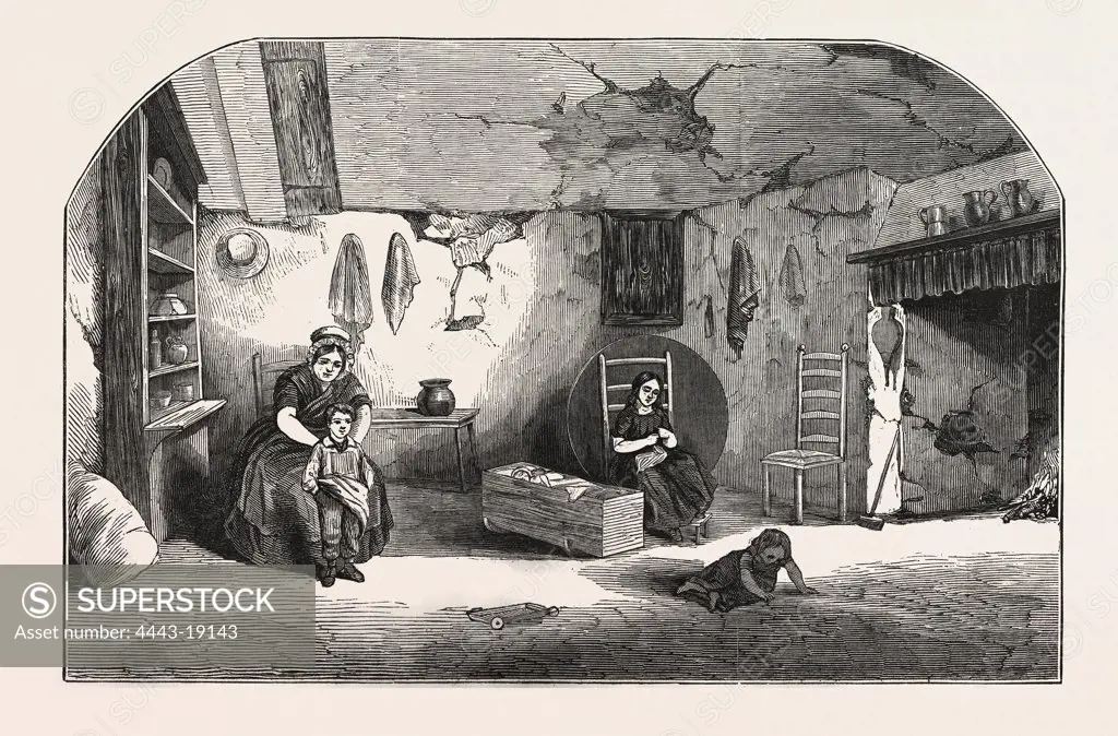 THE PEASANTRY OF DORSETSHIRE: INTERIOR OF A DORSETSHIRE LABOURER'S COTTAGE, 1846
