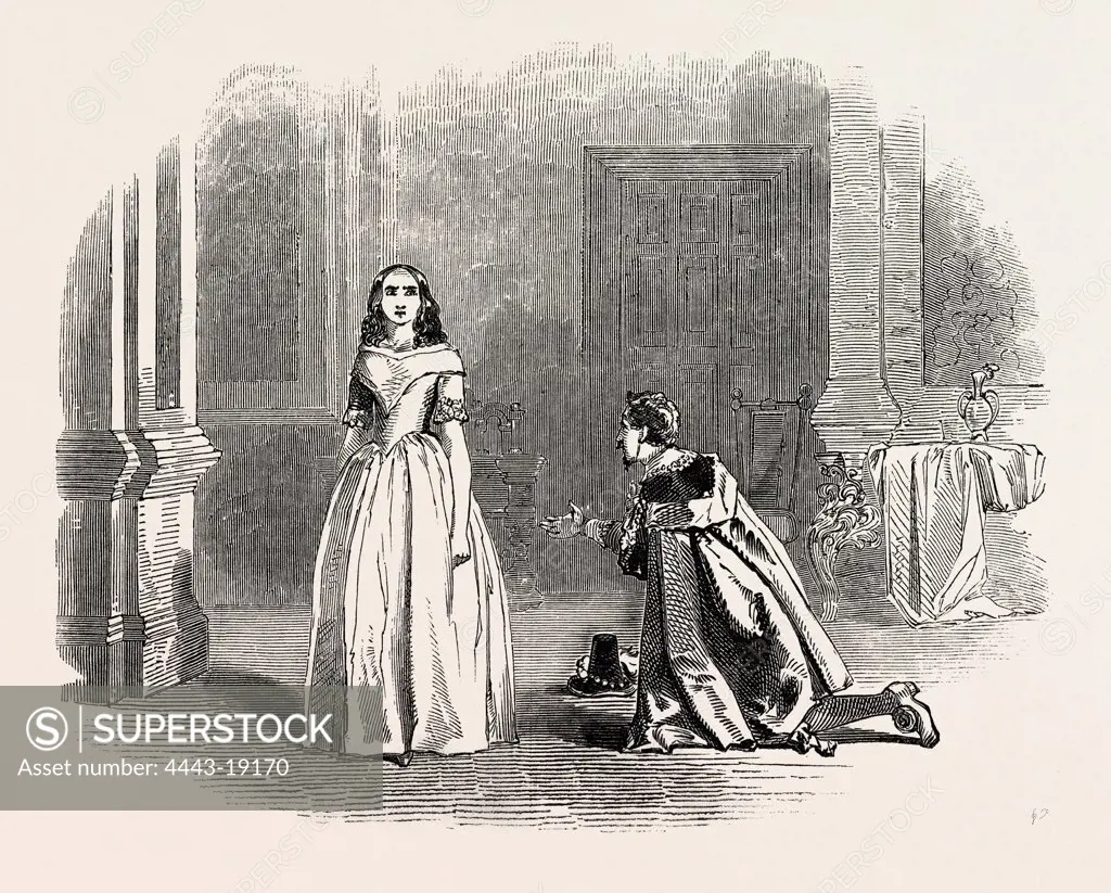 SCENE FROM THE NEW PLAY OF 'SAVILE OF HAYSTED,' AT SADLER'S WELLS THEATRE, 1847