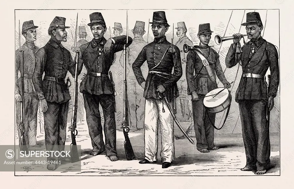 THE DUTCH WAR IN SUMATRA: MALAY SOLDIERS UNDER THE DUTCH AT SUMATRA, 1873