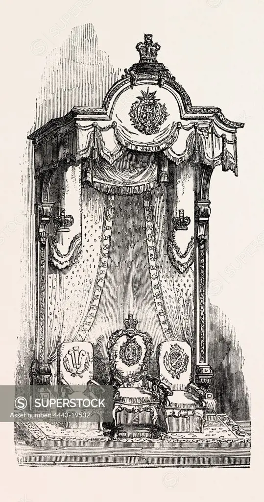 ROYAL THRONE IN THE EXCHANGE AT MANCHESTER, UK, 1851