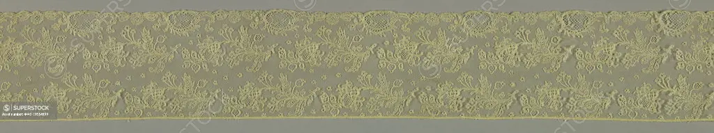 Band, Medium: linen Technique: bobbin lace, Band of lace worked in