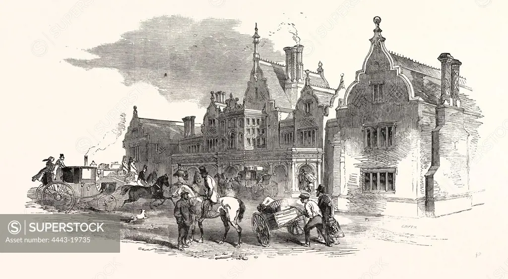 THE NORTH STAFFORDSHIRE RAILWAY: THE STATION AT STOKE-UPON-TRENT. UK, 1849