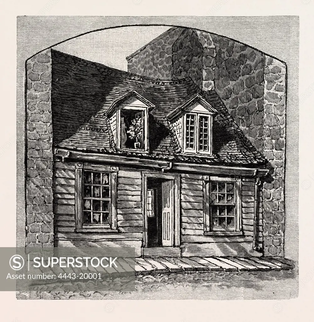 HOUSE TO WHICH MONTGOMERY'S BODY WAS CARRIED, CANADA, NINETEENTH CENTURY ENGRAVING