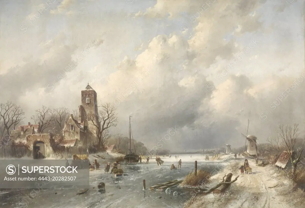A Winter Scene, Charles Leickert, 1867