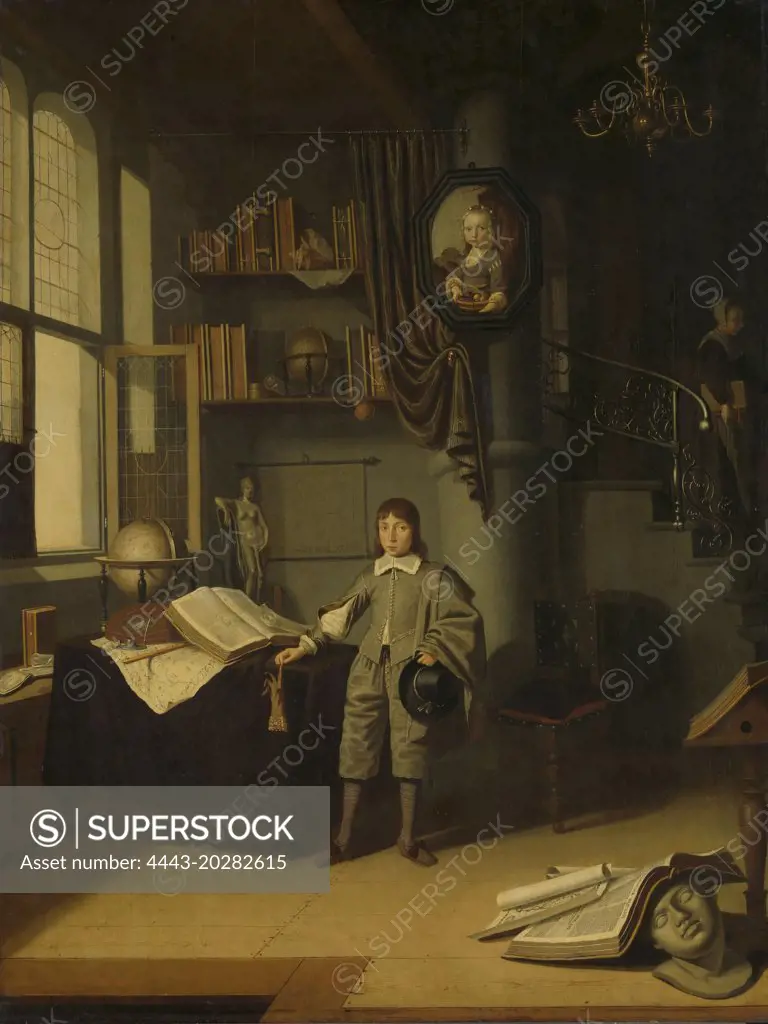 Young Man in a Study, Adriaen van Gaesbeeck, 1640 - 1650
