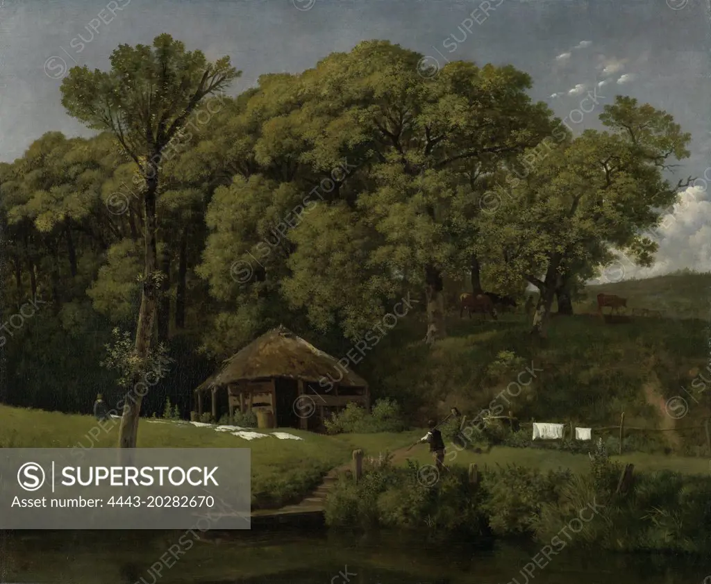 A Barn on the Bank of a Stream in Gelderland, The Netherlands, Wouter Johannes van Troostwijk, c. 1805 - c. 1810