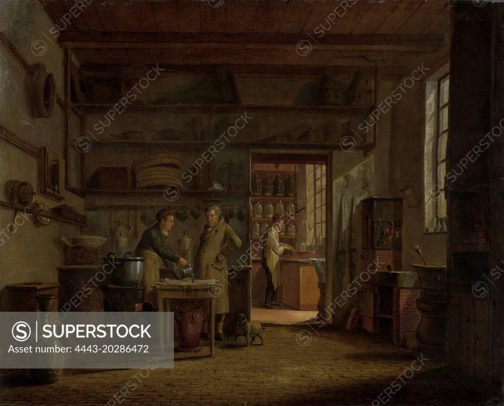 Interior of the Laboratory of the Apothecary A. d'Ailly, Johannes Jelgerhuis, 1818
