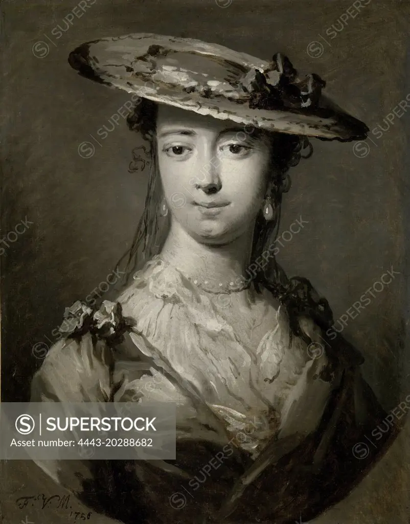 Head of a Young Woman, Frans van der Mijn, 1756