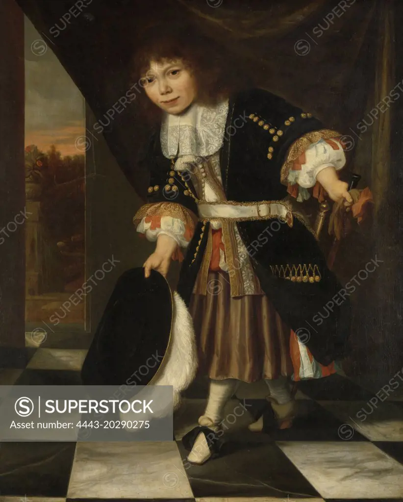 Portrait of a Boy, called The Young Son of Admiral van Nes, The Admiral's Son, François Verwilt, 1669