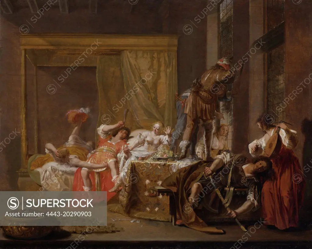 Scene from the Wedding of Messalina and Gaius Silius, possibly an episode from a Play, Brothel Scene, Nicolaes Knüpfer, c. 1645 - c. 1655