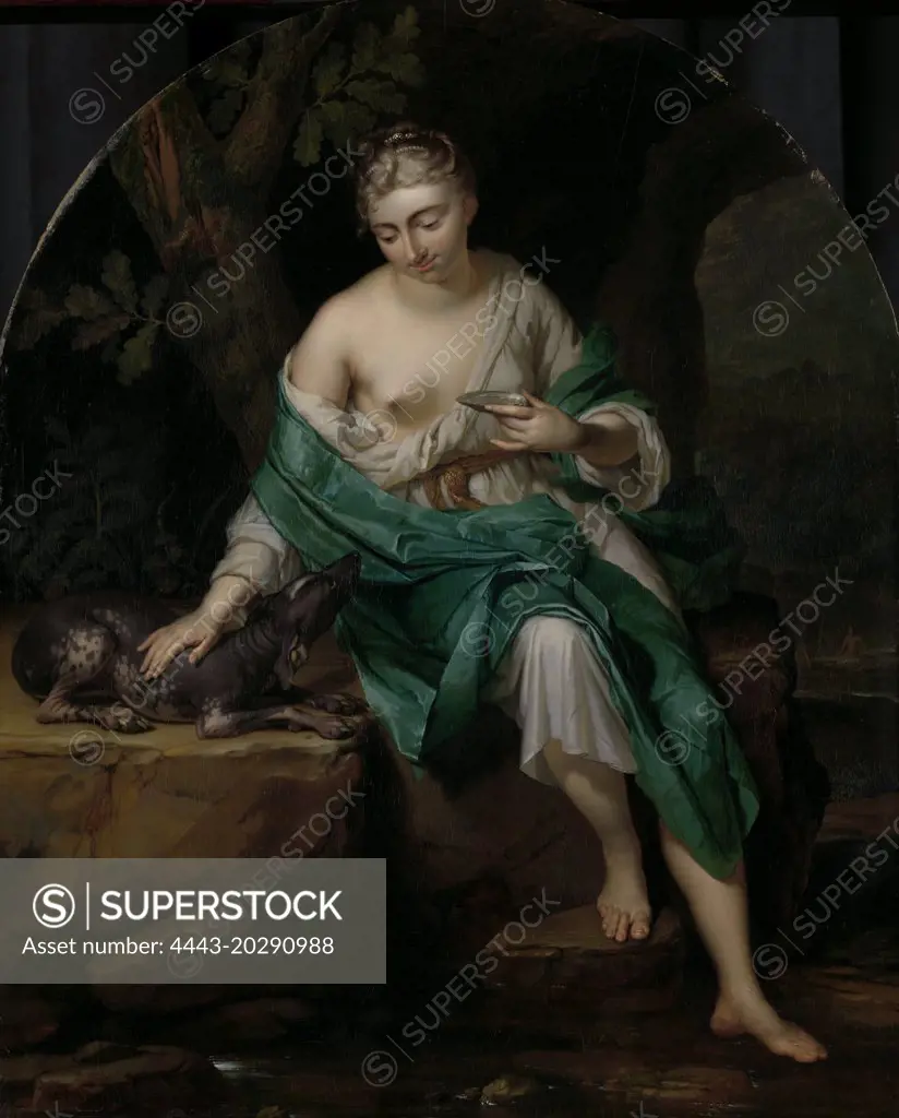 A Woman with a Dog, Herman van der Mijn, 1719