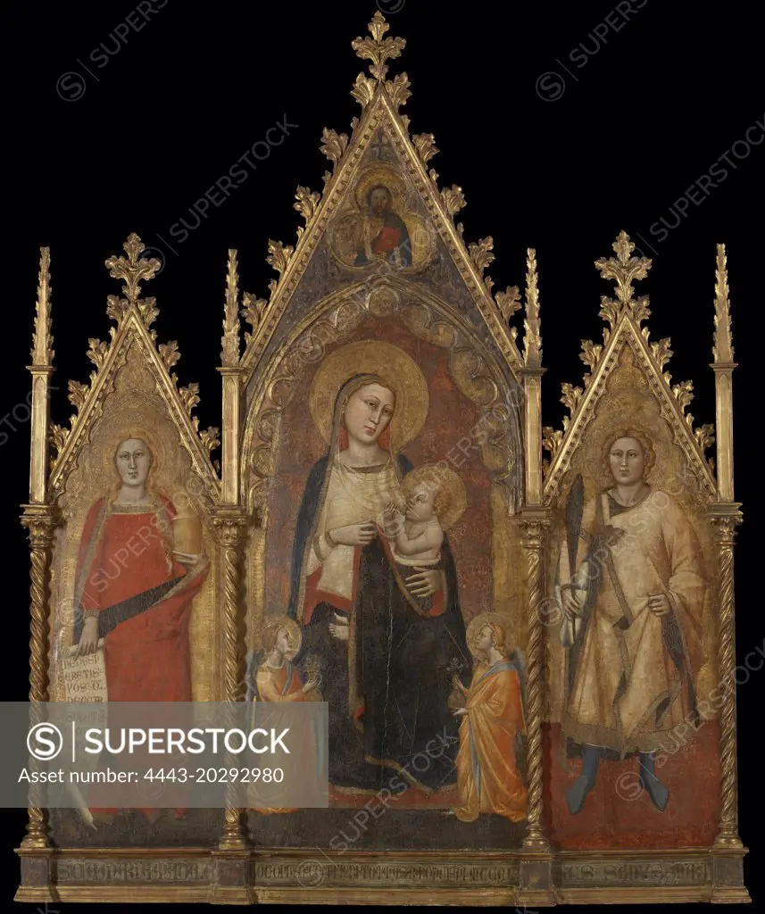 Triptych with the Virgin and Child, and Saints Mary Magdalene and Ansanus, Andrea di Cione Orcagna, 1350