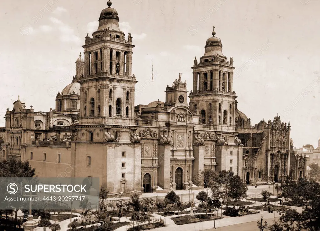 Mexico, the Cathedral, City of Mexico, Jackson, William Henry, 1843-1942, Cathedrals, Mexico, Mexico City, 1899