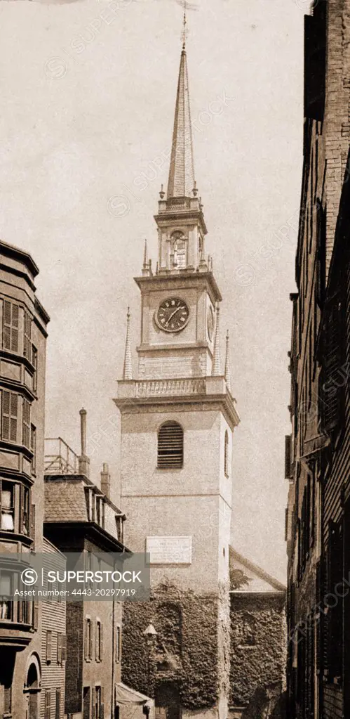 Church (Old North), Boston, Christ Church (Boston, Mass.), Churches, United States, Massachusetts, Boston, 1900