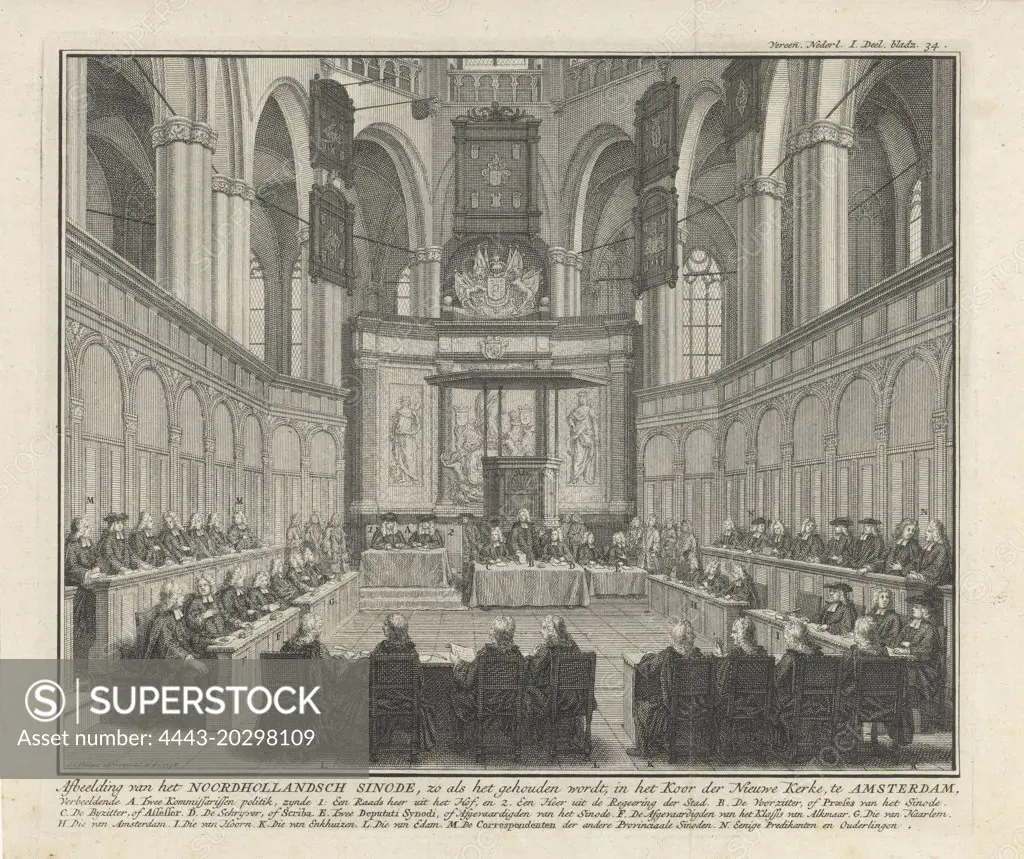Synod held in the Nieuwe Kerk in Amsterdam The Netherlands, 1730, 1730, Jan Caspar Philips, 1738