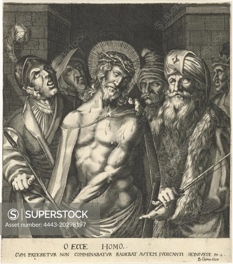 Pilate shows Christ to the people, Balthasar Caymox, Anonymous, c. 1591 - c. 1613
