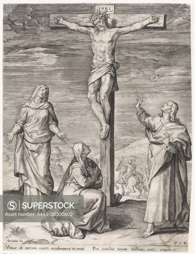 Crucifixion of Christ, Anonymous, Frans van den Wijngaerde, 1636 - 1679