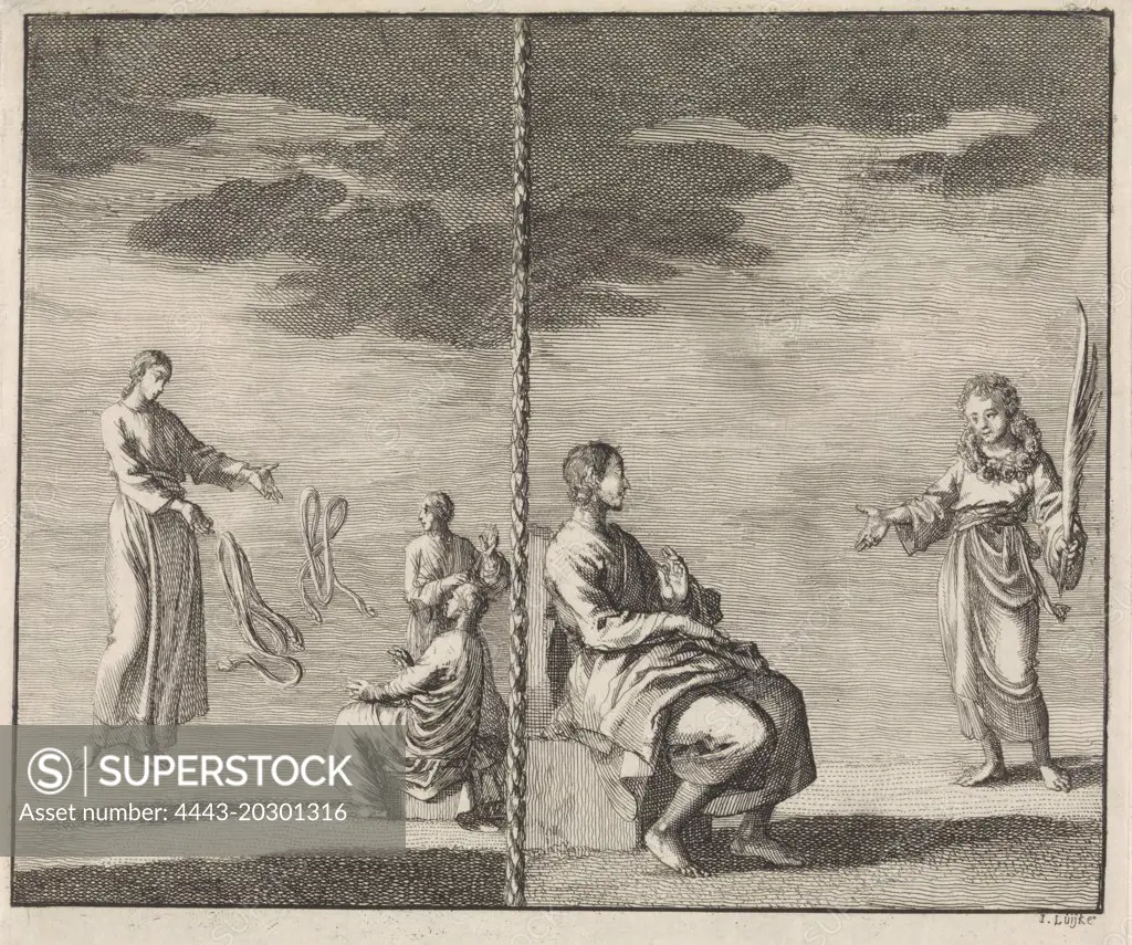 Visions of St. Jacob and St. Agapitus, Jan Luyken, 1701