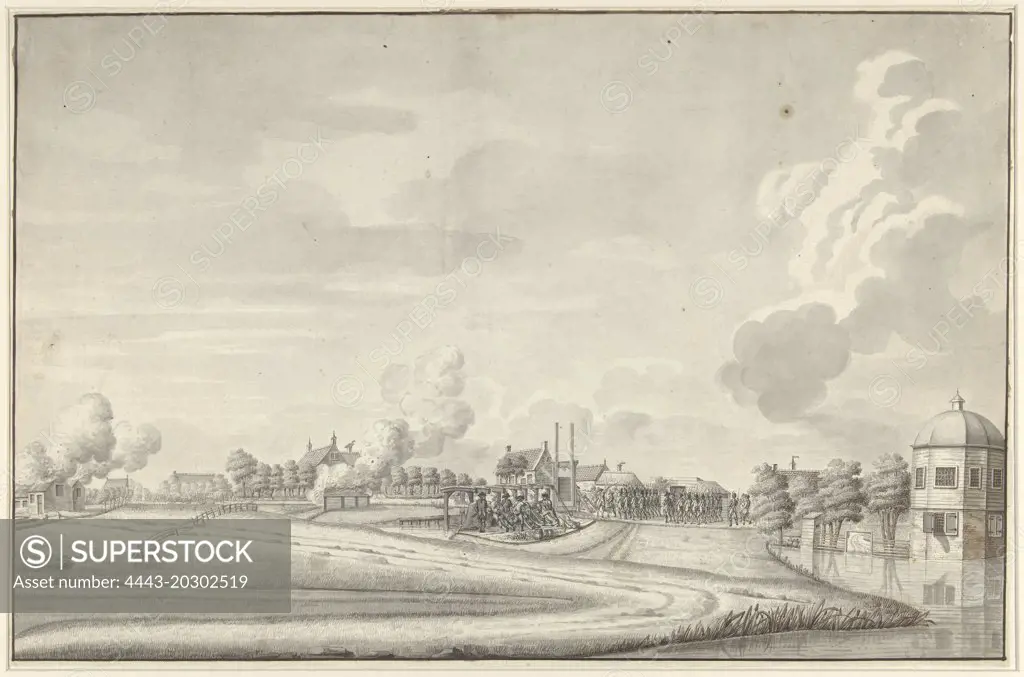 Attack of the Prussians under the Duke of Brunswick on Amstelveen, October 1, 1787, The Netherlands