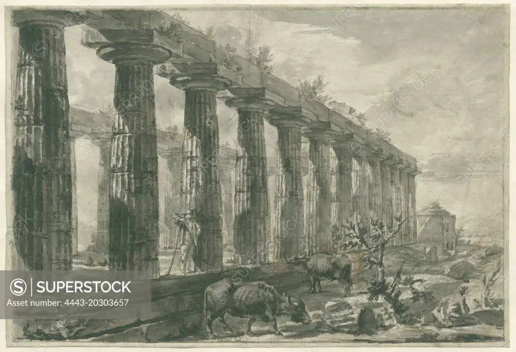 The Temple of Ceres (Athena Temple) to Paestum Italy, Giovanni Battista Piranesi, 1776 - 1778