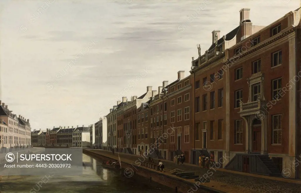 The 'Golden Bend' in the Herengracht, Amsterdam The Netherlands, Seen from the West, Gerrit Adriaensz. Berckheyde, 1638-1698