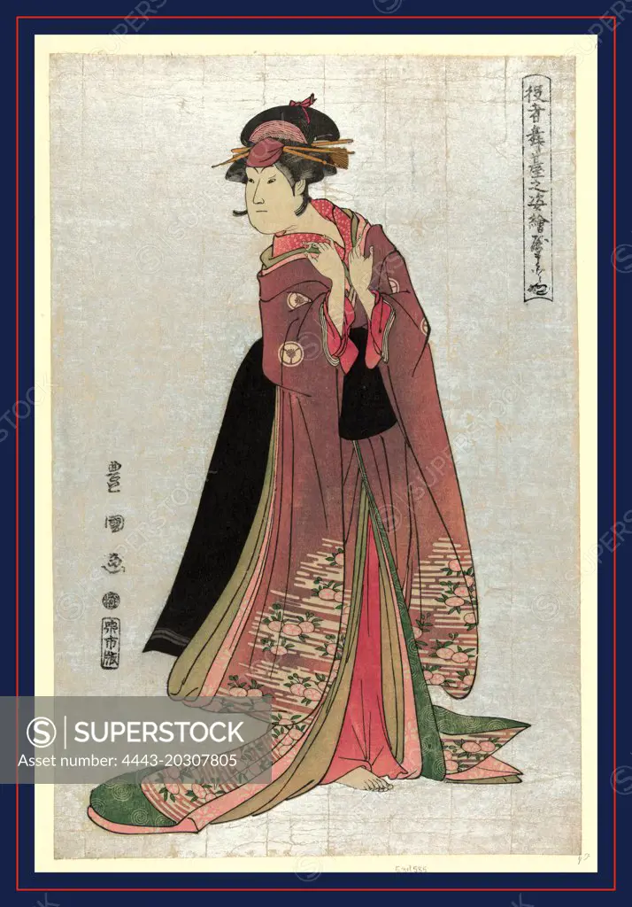 Yamatoya, Utagawa, Toyokuni, 1769-1825, artist, 1794, printed later, 1 print : woodcut, color., Print shows an actor in the role of a woman.