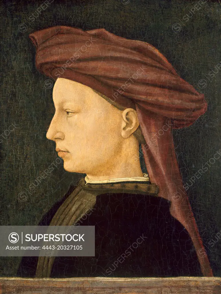 Florentine 15th Century, Profile Portrait of a Young Man, 1430-1450, tempera on panel