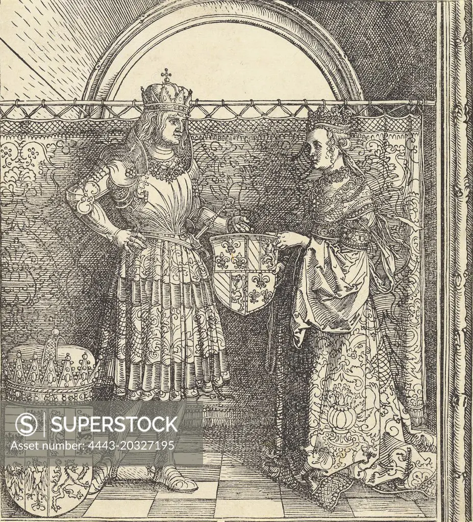 Albrecht Dürer, The Betrothal of Maximilian with Mary of Burgundy, German, 1471 - 1528, 1511, woodcut