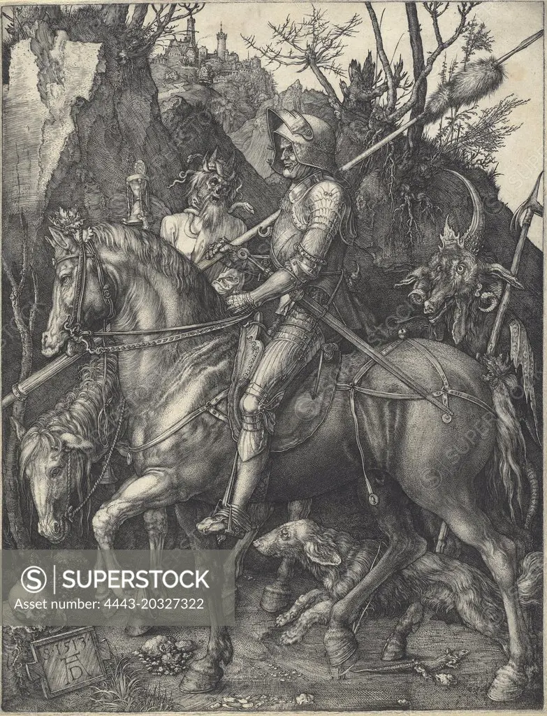 Albrecht Dürer (German, 1471 - 1528), Knight, Death and Devil, 1513, engraving