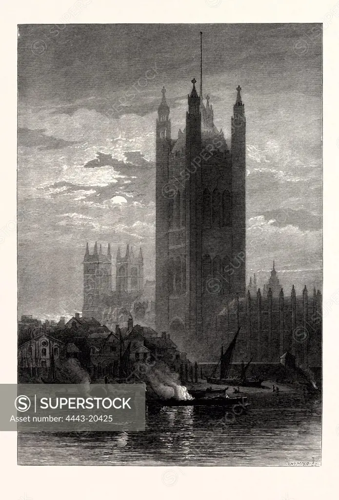 THE VICTORIA TOWER, FROM LAMBETH, LONDON, UK, britain, british, europe, united kingdom, great britain, european