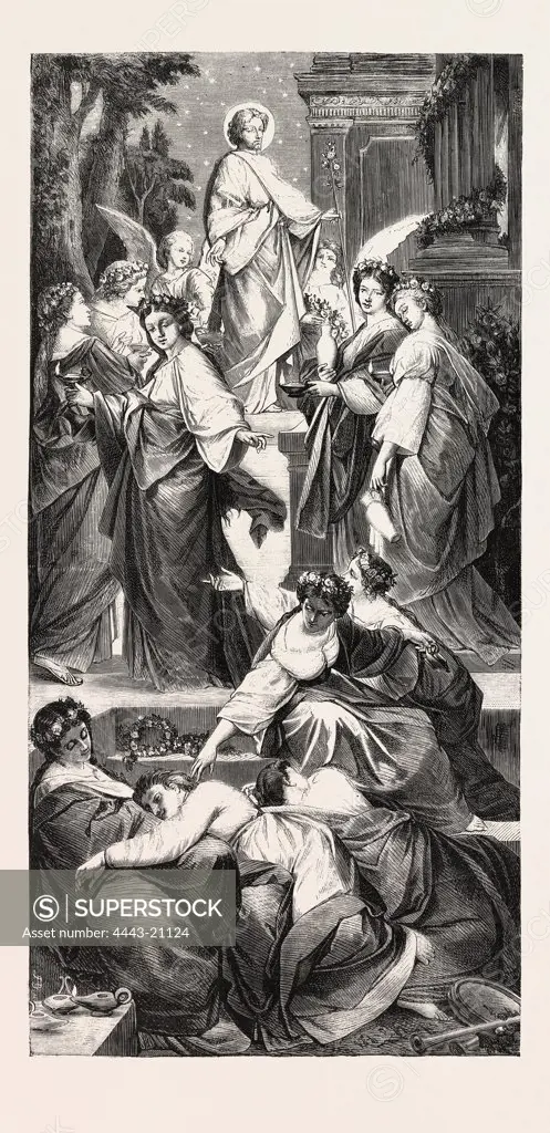 THE WISE AND FOOLISH VIRGINS, From the Picture by Arthur Muller, Mueller.