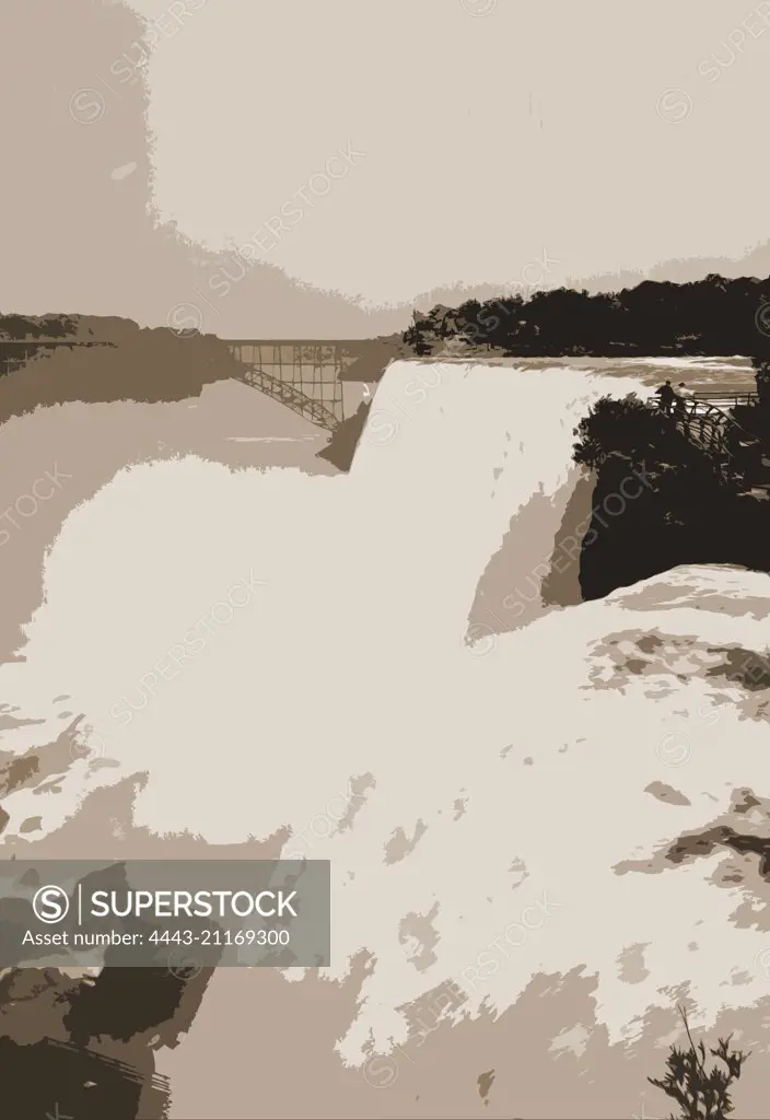 American Falls from Goat Island, Niagara, Waterfalls, United States, New York (State), Niagara Falls, 1901