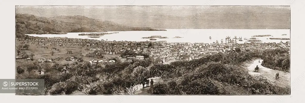 THE REVOLUTION IN HAITI: VIEW OF PORT-AU-PRINCE, 1883