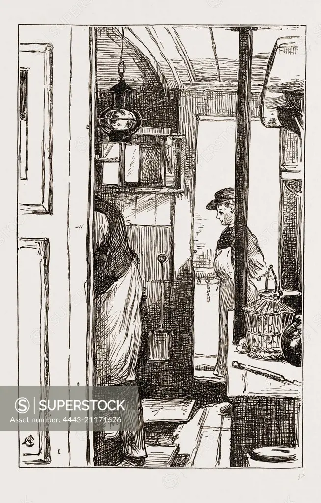 I. THE COOK'S GALLEY ON THE ANTWERP BOAT "PACIFIC ", ENGRAVING 1873