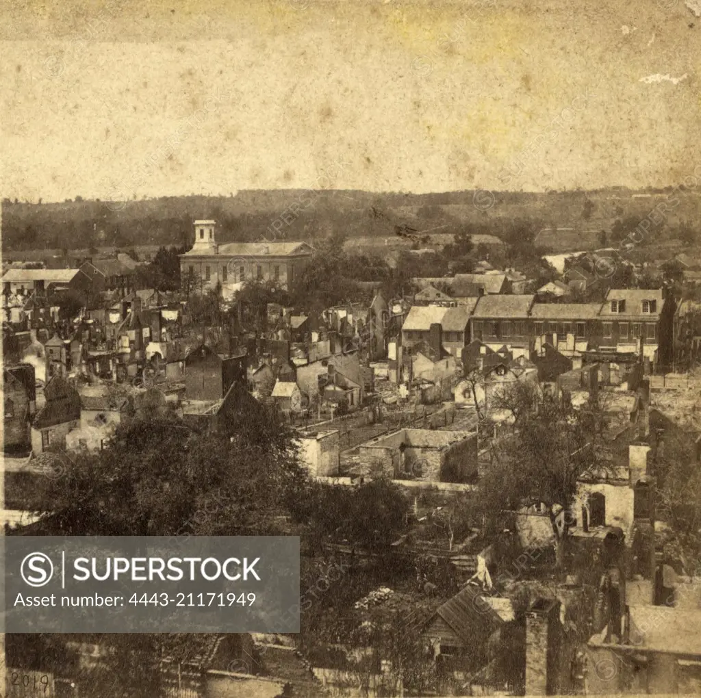 General view from market house, (looking south-east), US, USA, America, Vintage photography