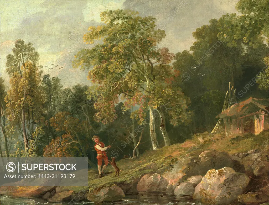 Wooded Landscape with a Boy and his Dog, George Barret, ca. 1728/32-1784, British