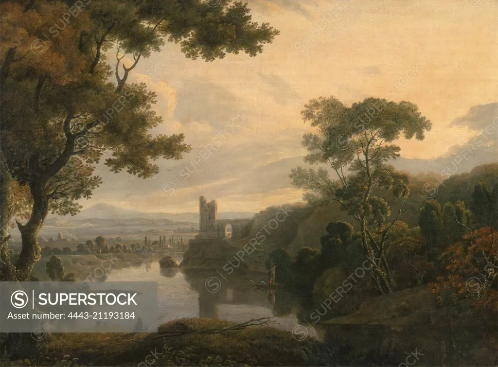 River Landscape Signed and dated in black paint, lower left: "G Barret | 1773", George Barret, ca. 1728/32-1784, British