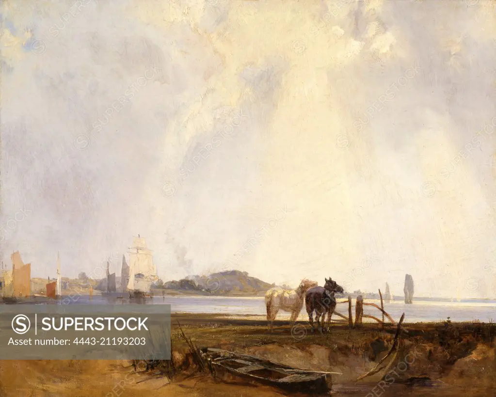 Landscape near Quilleboeuf, France Near Quilleboeuf, c.1824-25 Near Quilleboeuf, Richard Parkes Bonington, 1802-1828, British