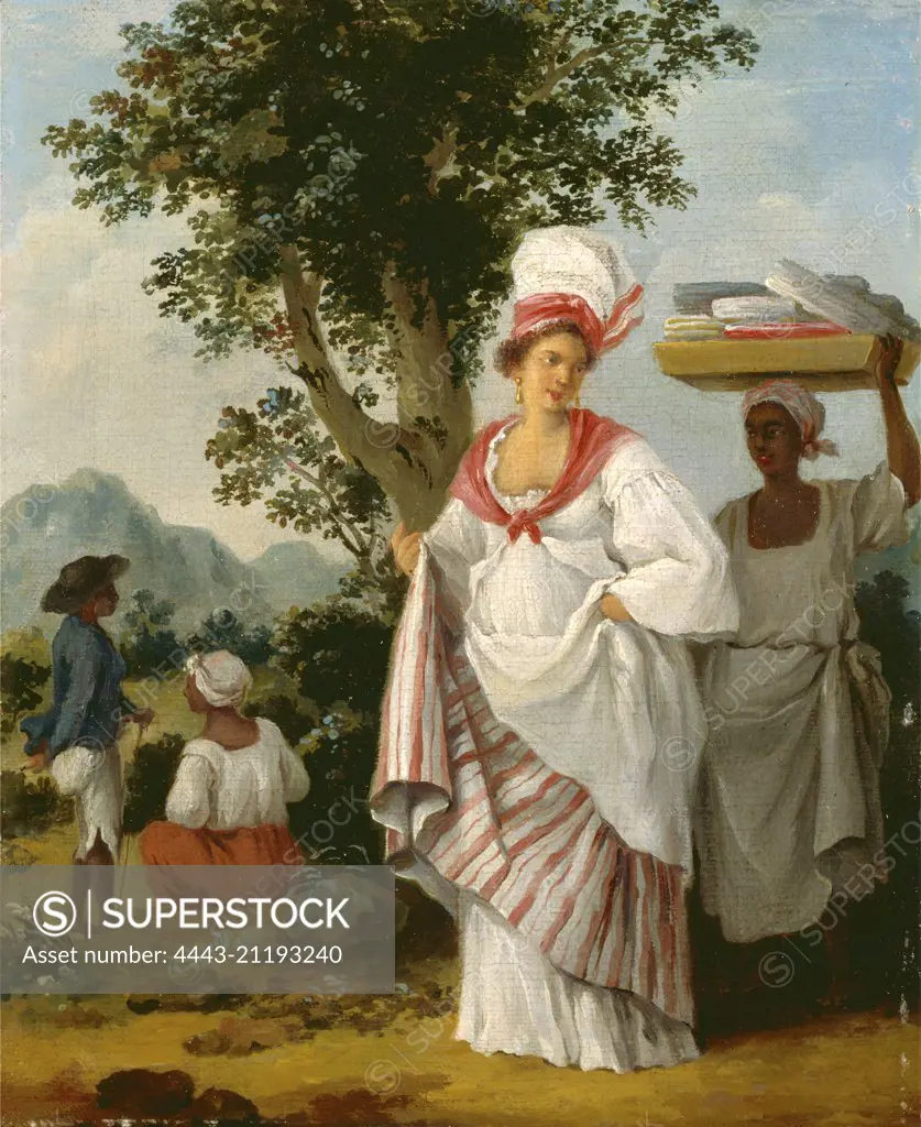 West Indian Creole woman, with her Black Servant A West Indian Creole Woman Attended by her Black Servant, c.1780, Agostino Brunias, 1728-1796, Italian