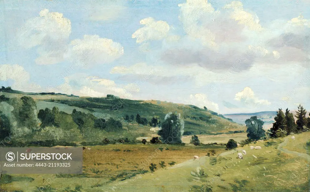 Landscape Summer Landscape near Dedham, Lionel Constable, 1828-1887, British