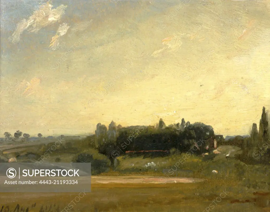 View Towards the Rectory, East Bergholt View at East Bergholt Dated, lower left: "19 Aug" 1813", John Constable, 1776-1837, British