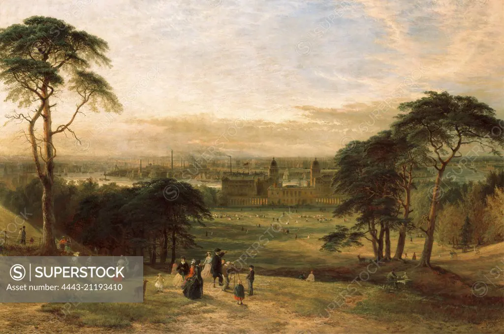London from Greenwich Hill Signed and dated in brown paint, lower right: " 18. H.D. monogram Dawson.69", Henry Dawson, 1811-1878, British