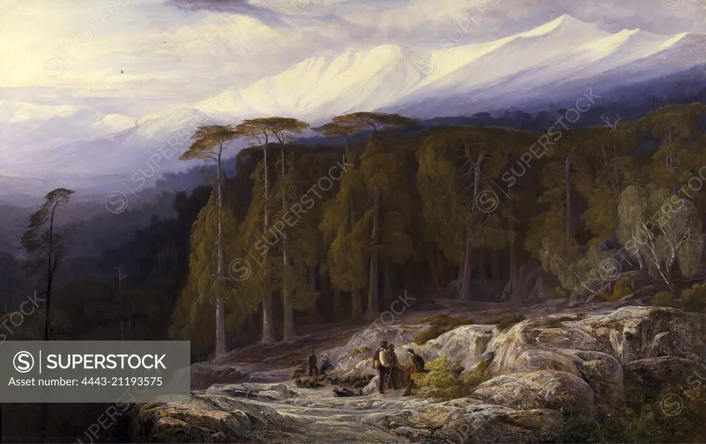 The Forest of Valdoniello, Corsica Monogrammed in lower right, Edward Lear, 1812-1888, British