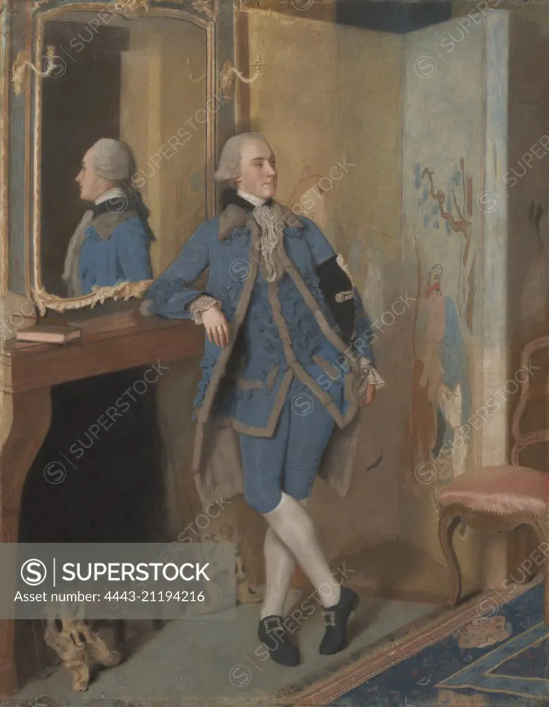 Portrait of John, Lord Mountstuart, later 4th Earl and 1st Marquess of Bute; Jean-Étienne Liotard, Swiss, 1702 - 1789; 1763; Pastel on parchment; Unframed: 114.9 x 90.2 cm (45 1/4 x 35 1/2 in.), Framed outer dim (Display /Orginal): 134 x 109.9 x 9.5 cm (52 3/4 x 43 1/4 x 3 3/4 in.)