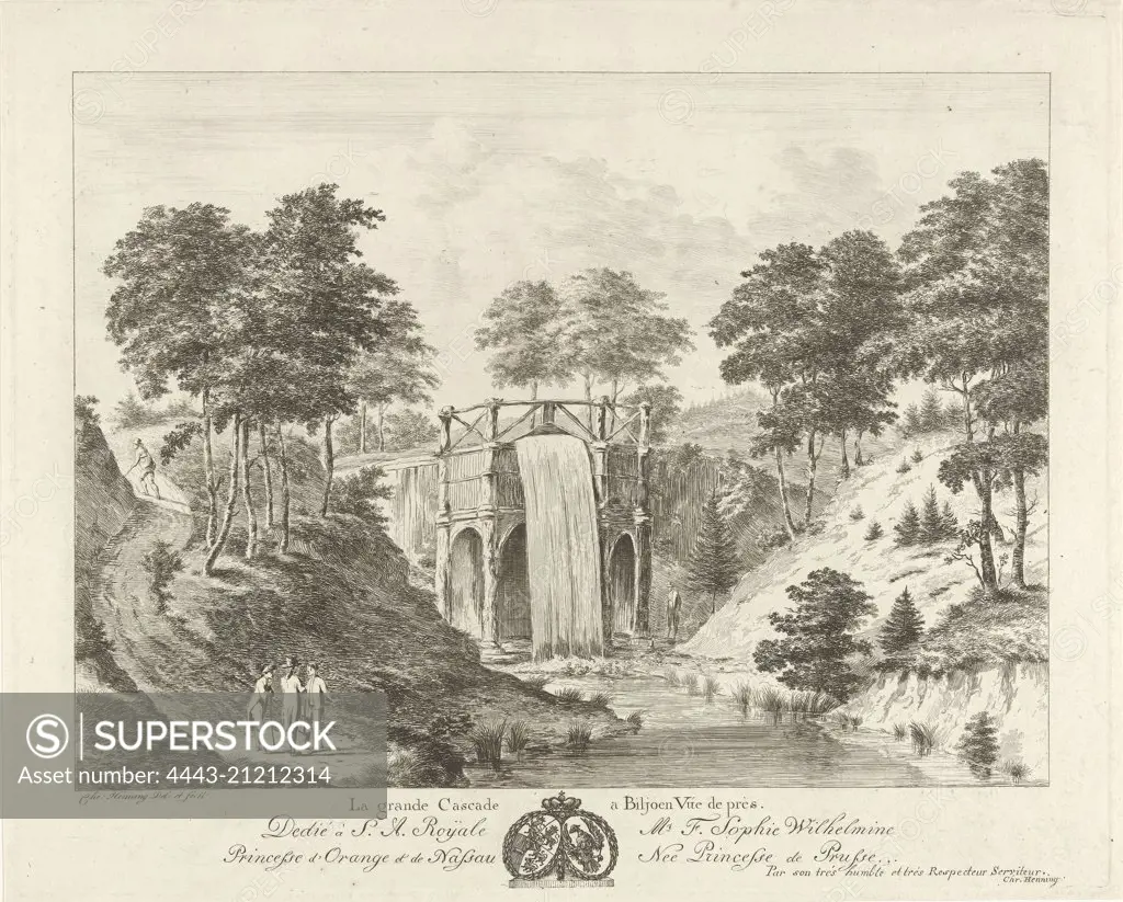 Big waterfall at Trillion, Christian Henning, after 1767 - 1820