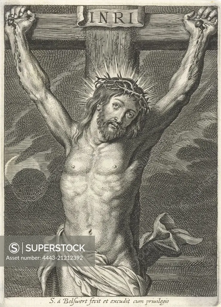 Christ on the cross and eclipse, Schelte Adamsz. Bolswert, Peter Paul Rubens, c. 1596 - c. 1659