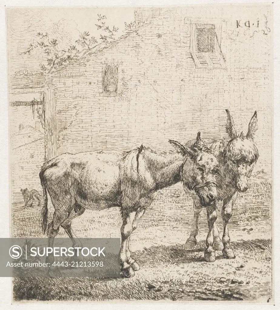 Two donkeys, Karel Dujardin, 1652