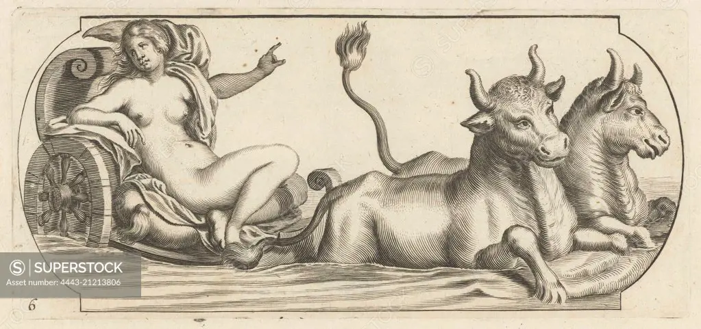 Europe on a chariot, Hendrik de Keyser (I), Anonymous, Justus Danckerts, after 1656 - 1701